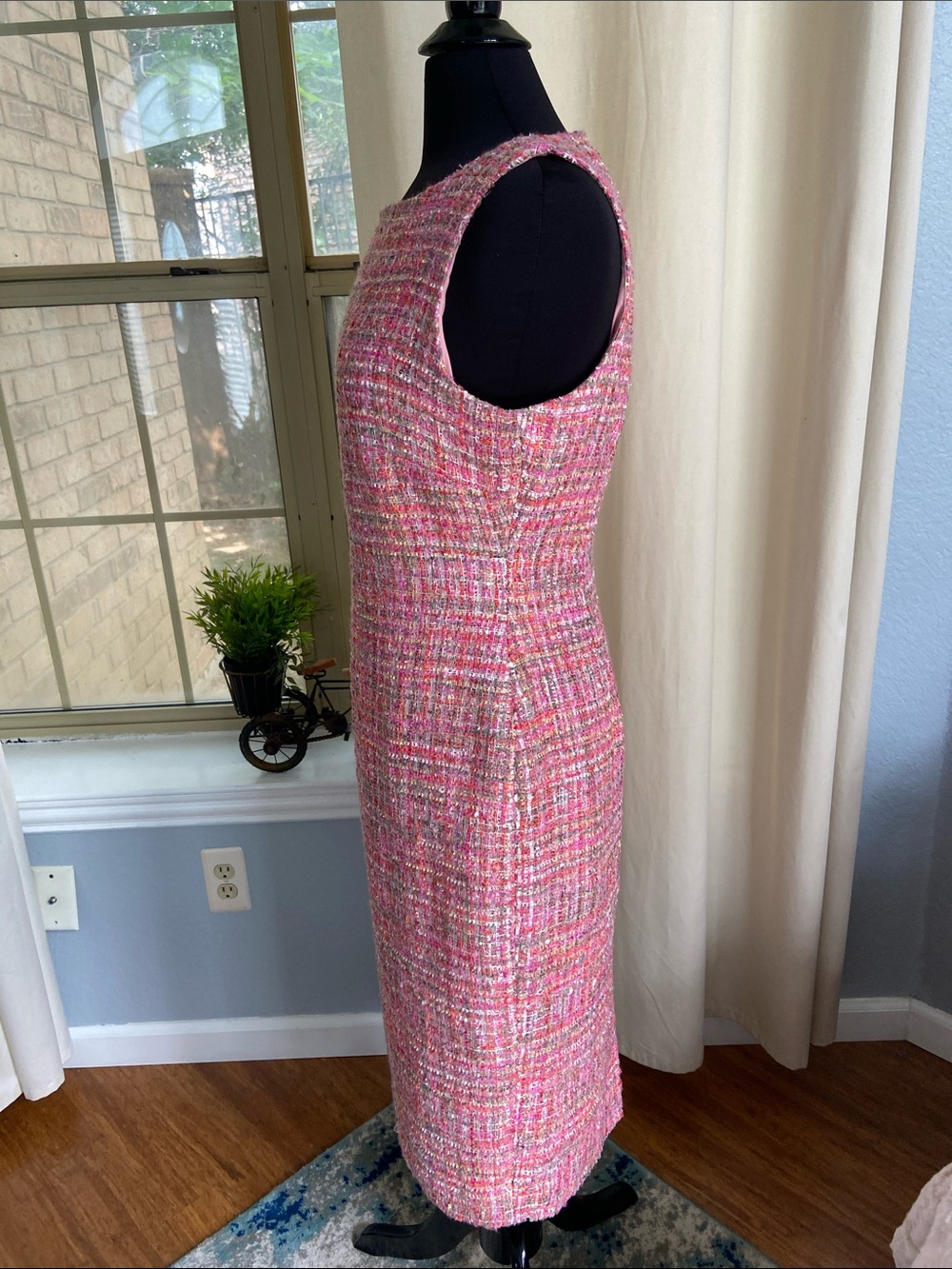 Preston & York Pink Multi-Color Tweed Midi Sheath Dress - Picture 3 of 5